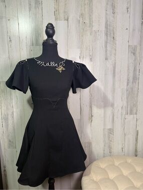 The Maven Saigon Black Dress Women’s Size S Butterfly Embroidered Detail